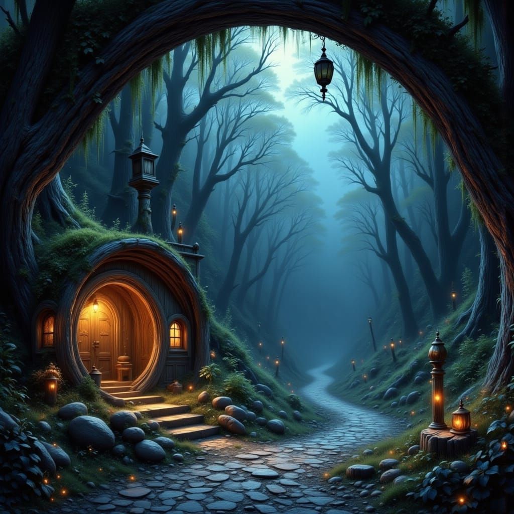 Enchanted Hobbit Hole in Witch's Chamber