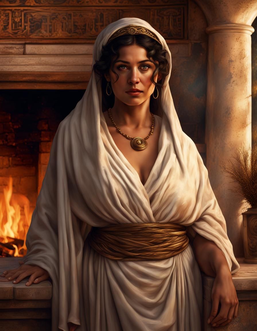 Goddess Hestia in Ancient Greek Home
