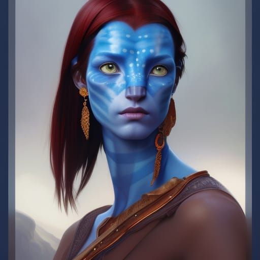 Stunning Avatar Portrait with Sapphire Eyes