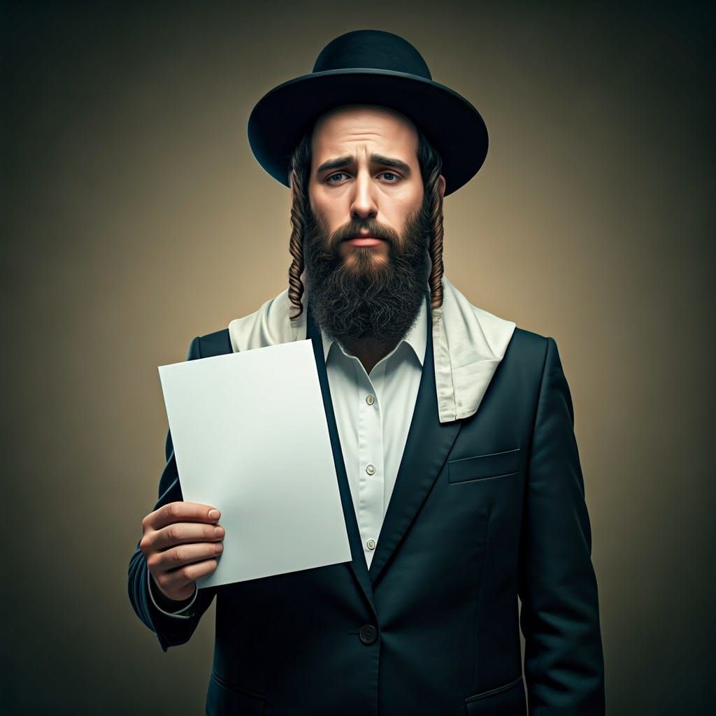 Hasidic Jew Portrait in Anime Style, 8k Resolution