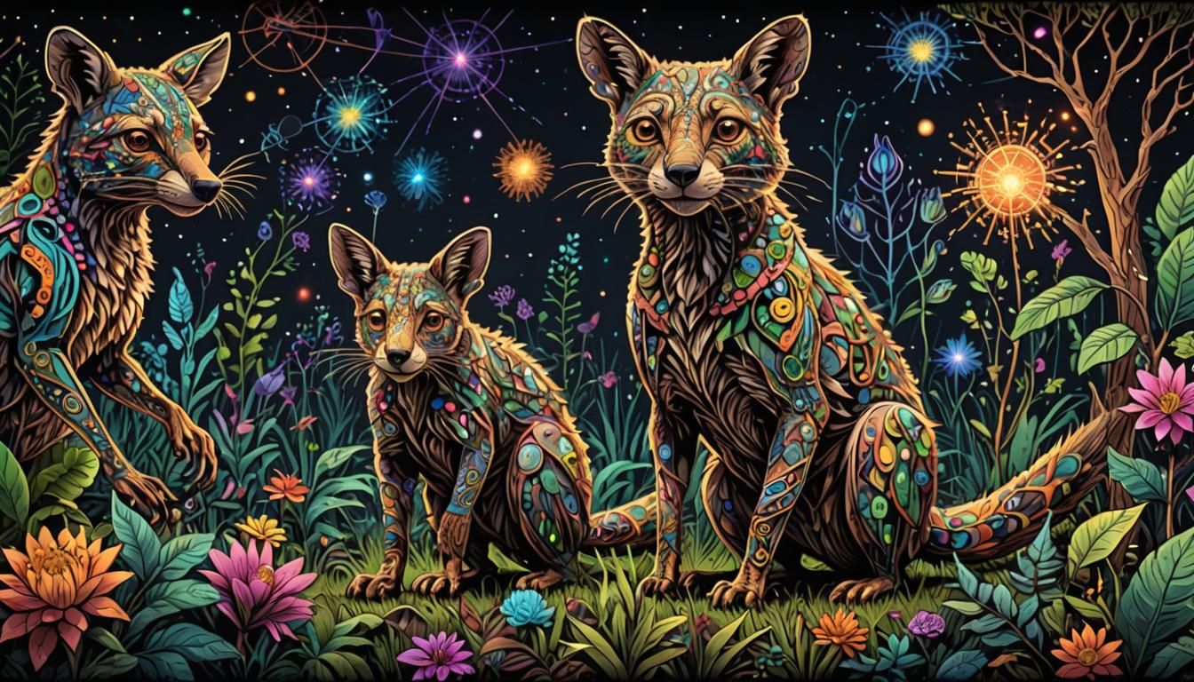 Australian Animals Bush Doof with Lasers and Lights