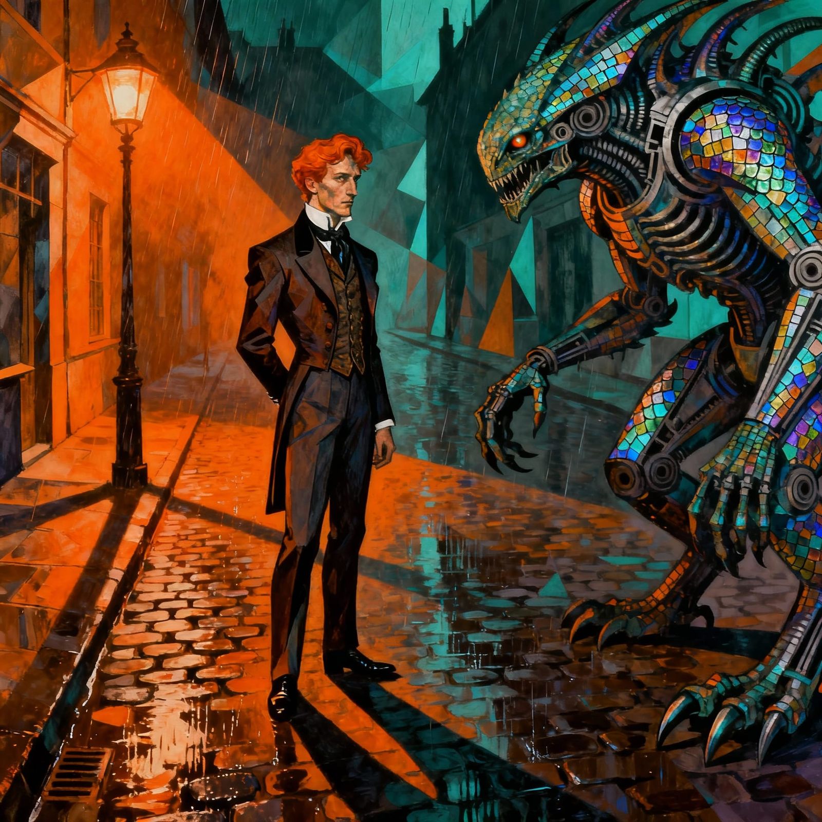 Victorian Gentleman Meets Biomechanical Horror in Film Noir