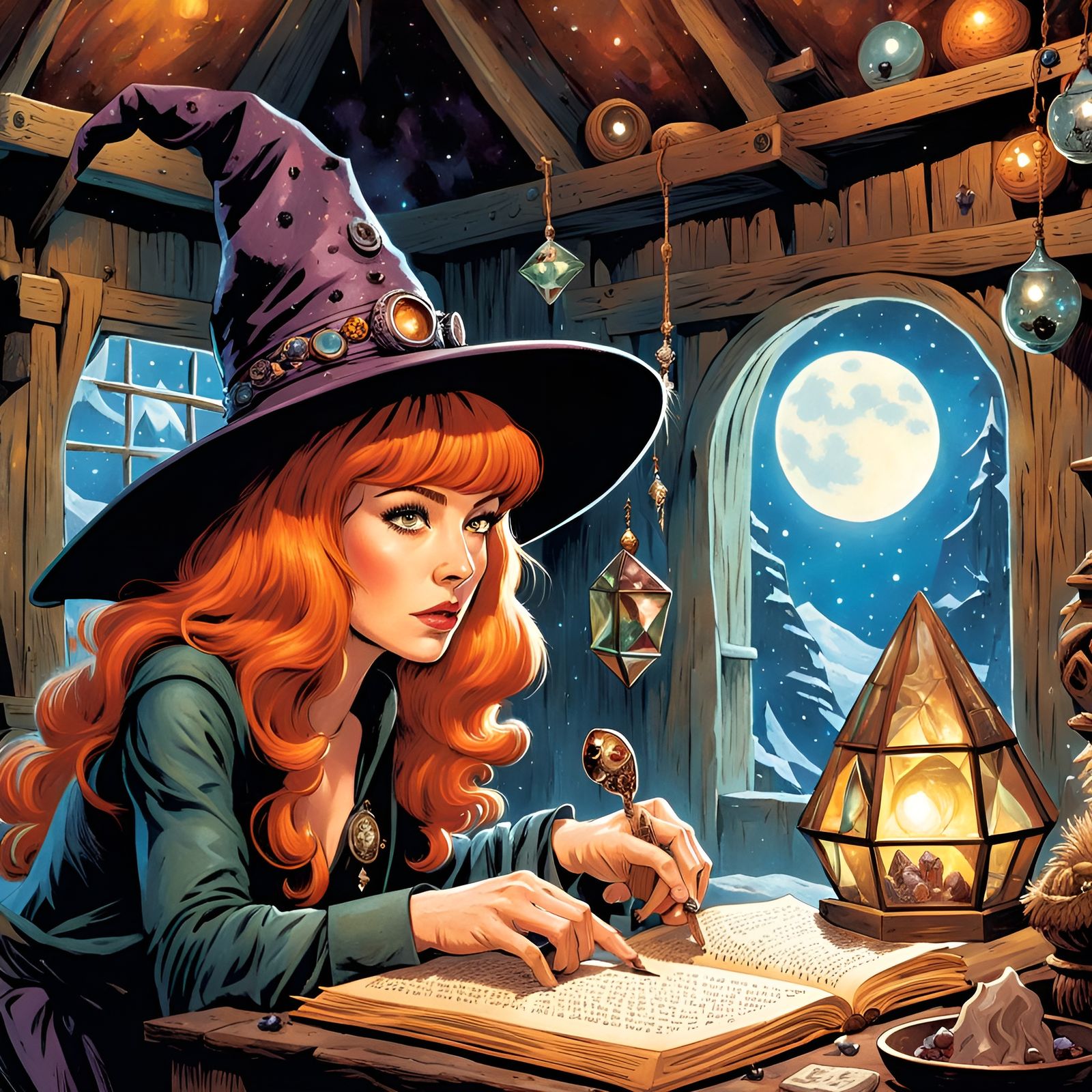 Freckled Witch and Dark Crystal, Comic Book Style
