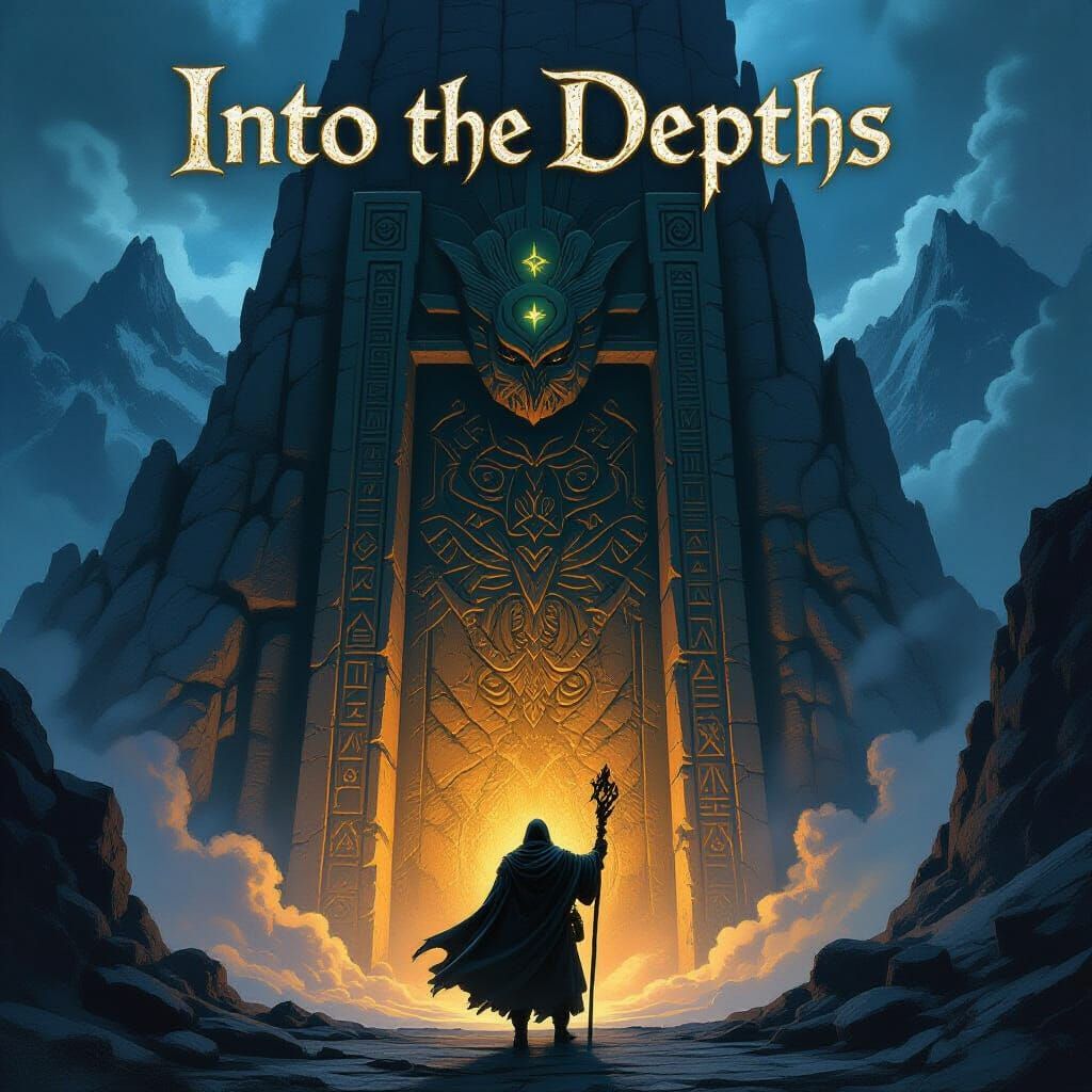 Ancient Runestone Portal in Dark Fantasy Style