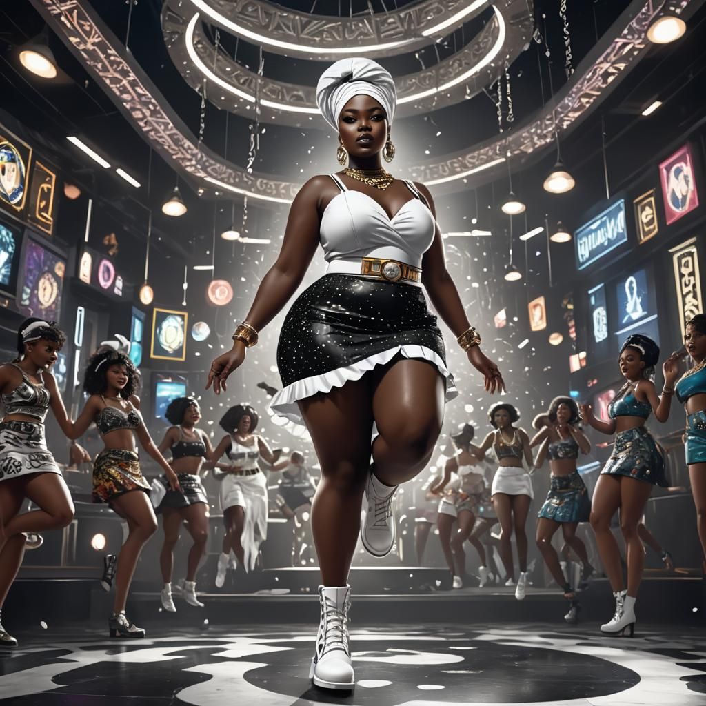 Swinging 60s African Woman Dancing in Nightclub