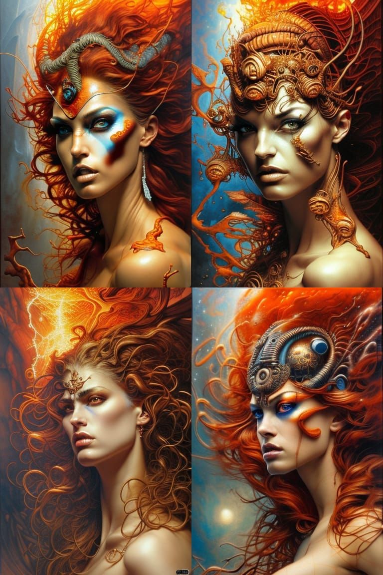 Lava Goddess Portrait in Hyperdetailed Epic Style