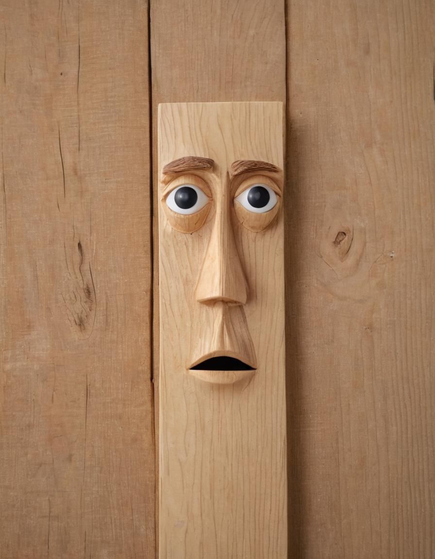 Bored Wooden Plank at a Table