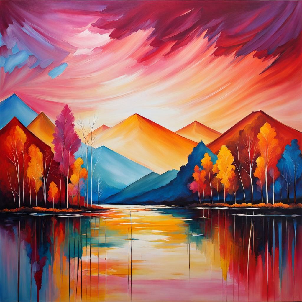 Abstract Art with Complementary Colors