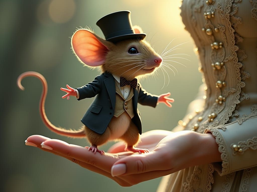 Dapper Mouse Tap Dancing, Inspired by Arthur Rackham