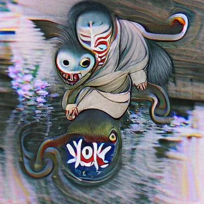 Mystical Yokai Illustration: AI Generated Art