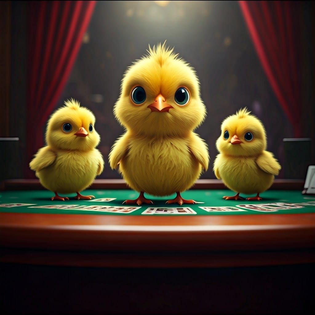 Cute Chicks Gamble Big in Hyperrealist Cartoon Casino