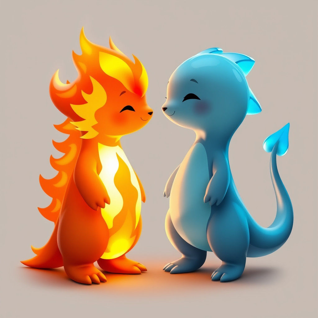 Fiery Creature Meets Water Creature