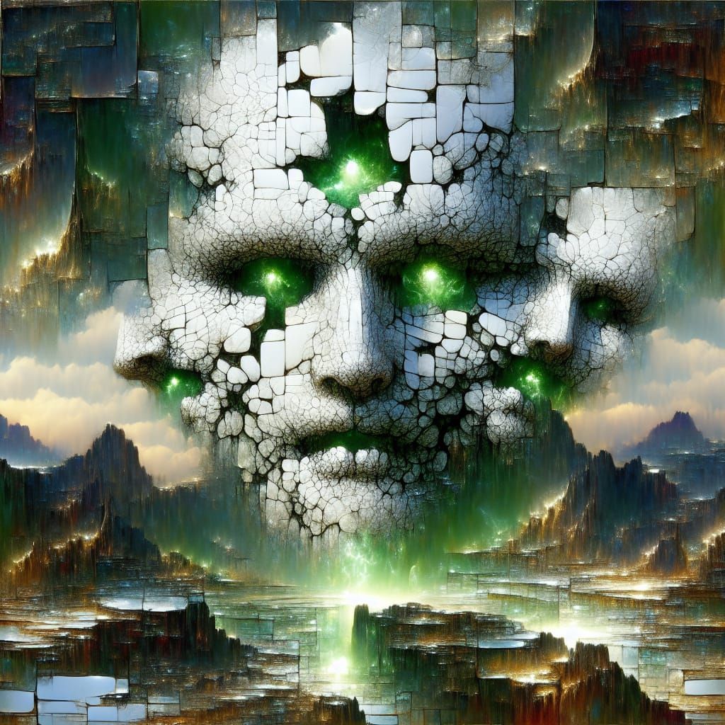Mysterious Porcelain Golem Dominates Shattered Glass Landsca...