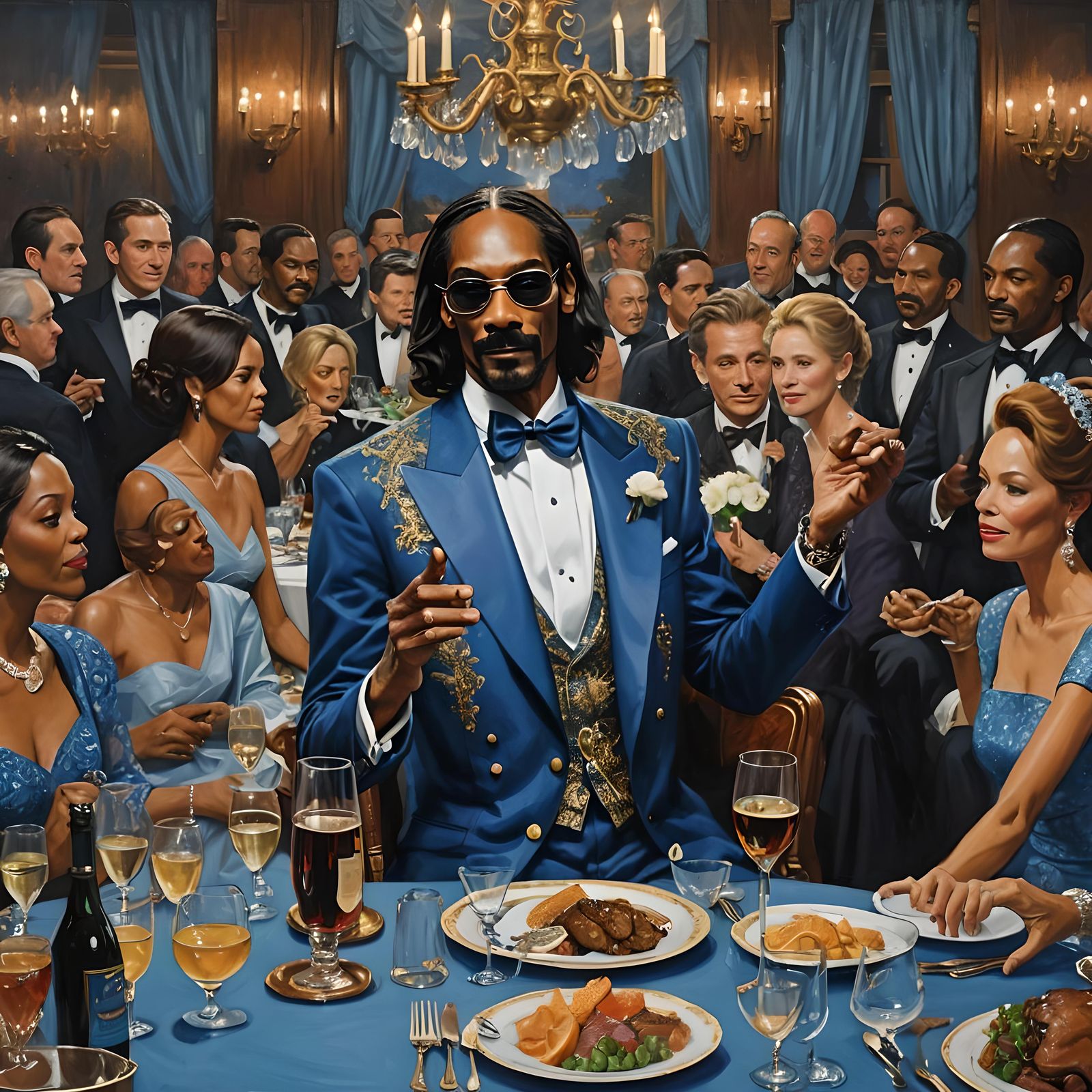 Snoop Dog at a dinner party.