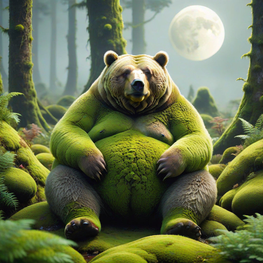 Moss Bear in Misty Moon Oasis