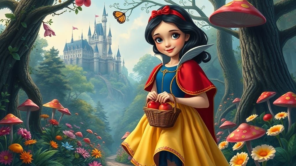 Enchanted Princess in Vibrant Forest