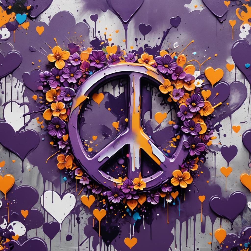 Graffiti peace sign art