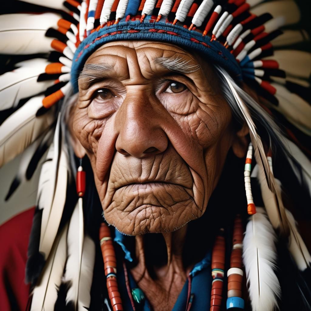 Native American Man Portrait in Professional Style