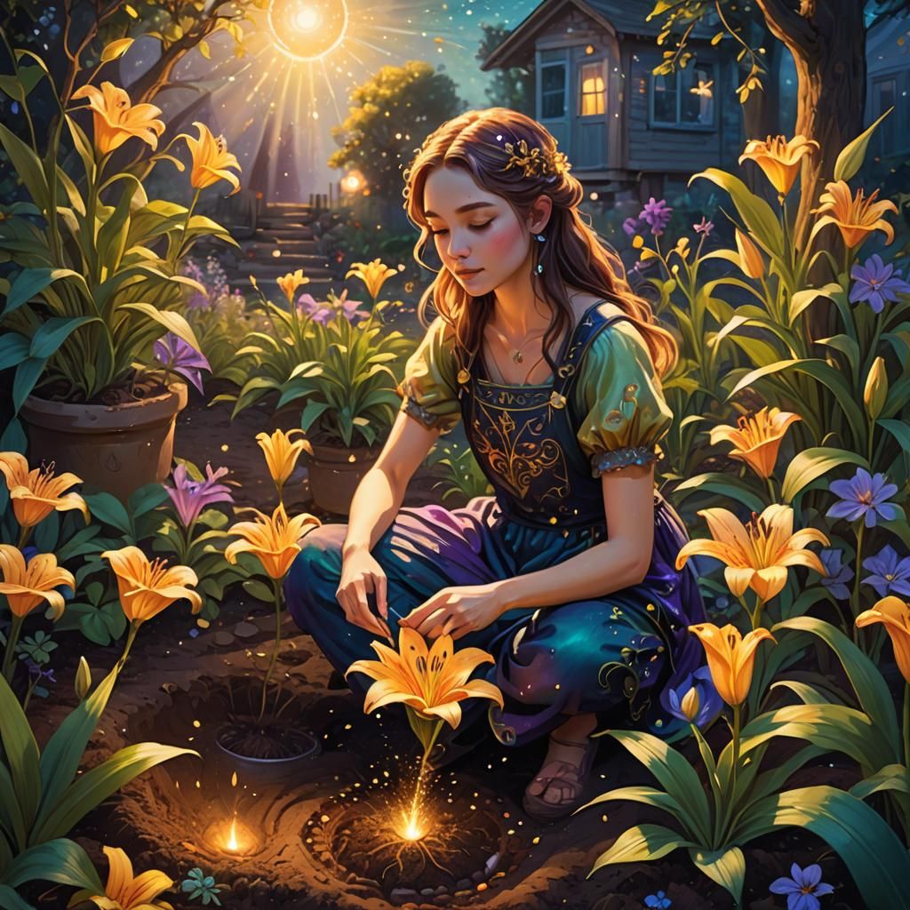 Planting a Magic Seed: Whimsical Fantasy Art