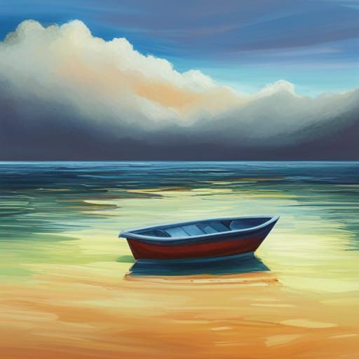 Surreal Blue Ocean Scene in Hyperrealistic Style