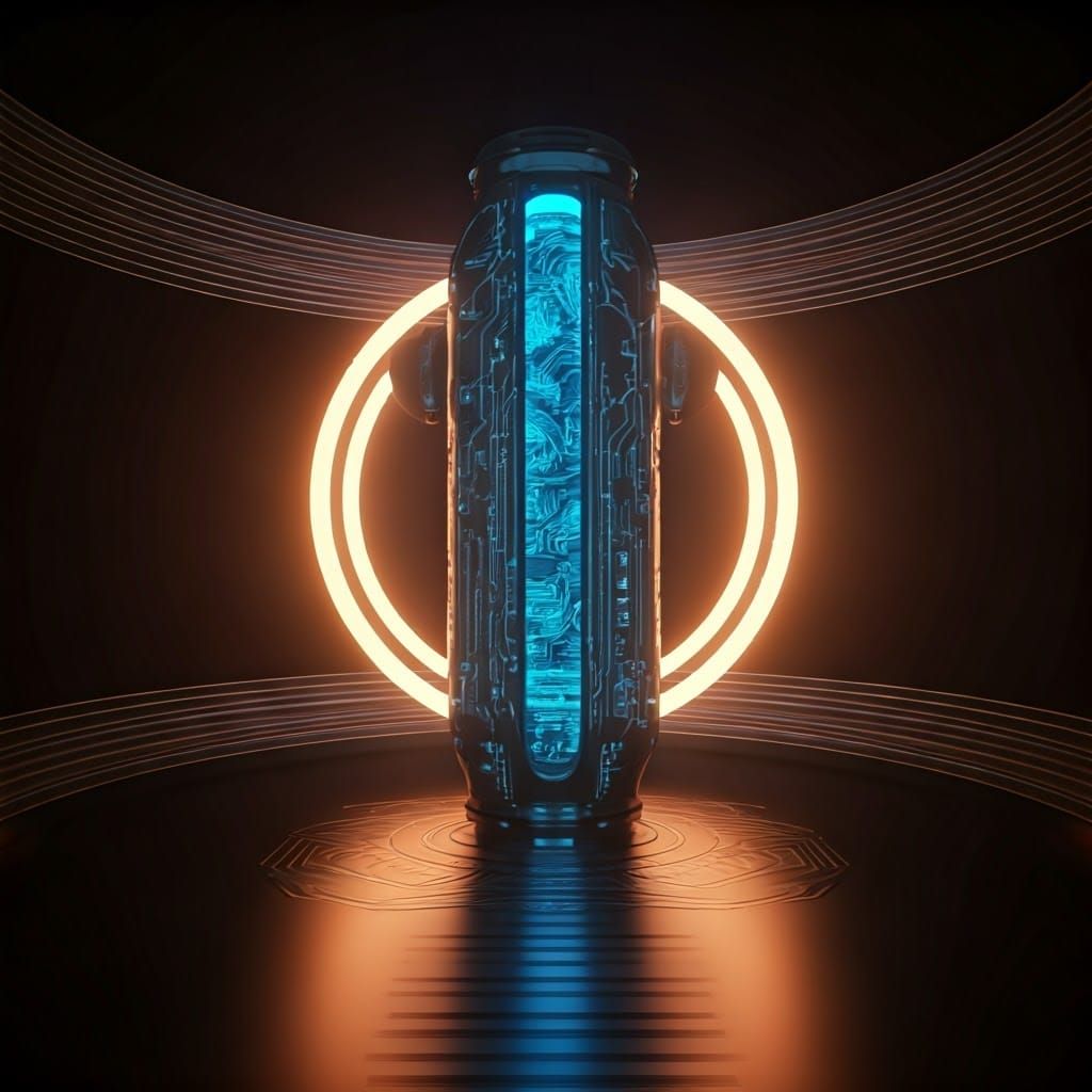 Sleek Futuristic Medical Pod in Serene, High-Tech Chamber