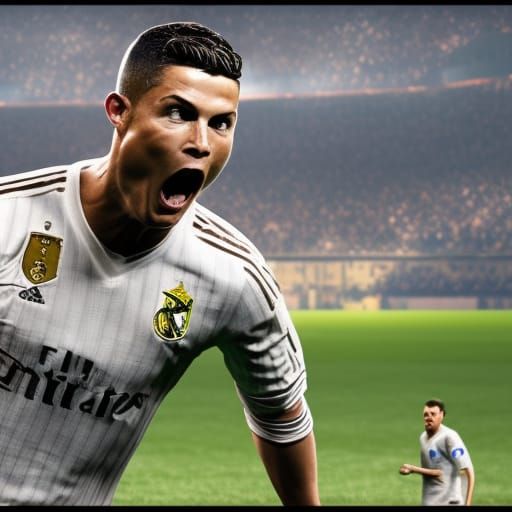 Ronaldo Meme in 3D Game Cinematic Style