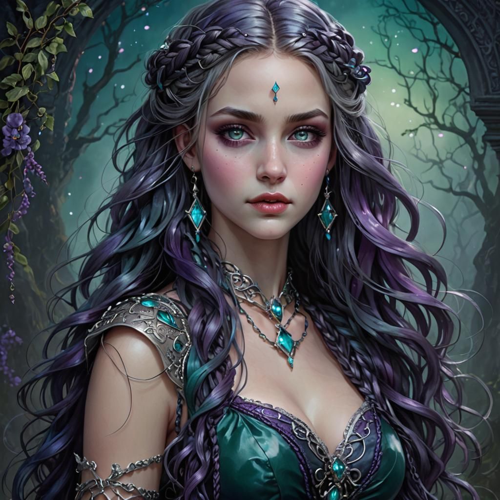 Twilight Jewel Tone Female Portrait