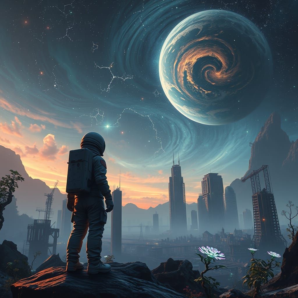 Astronaut on Post-Apocalyptic Earth in GTA V Style