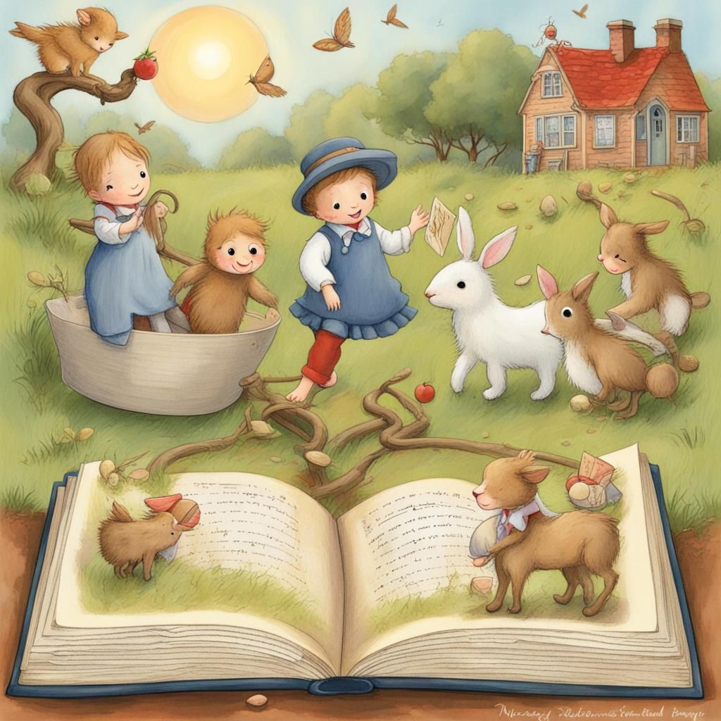 Whimsical Nursery Rhyme Characters in Fantasy Art
