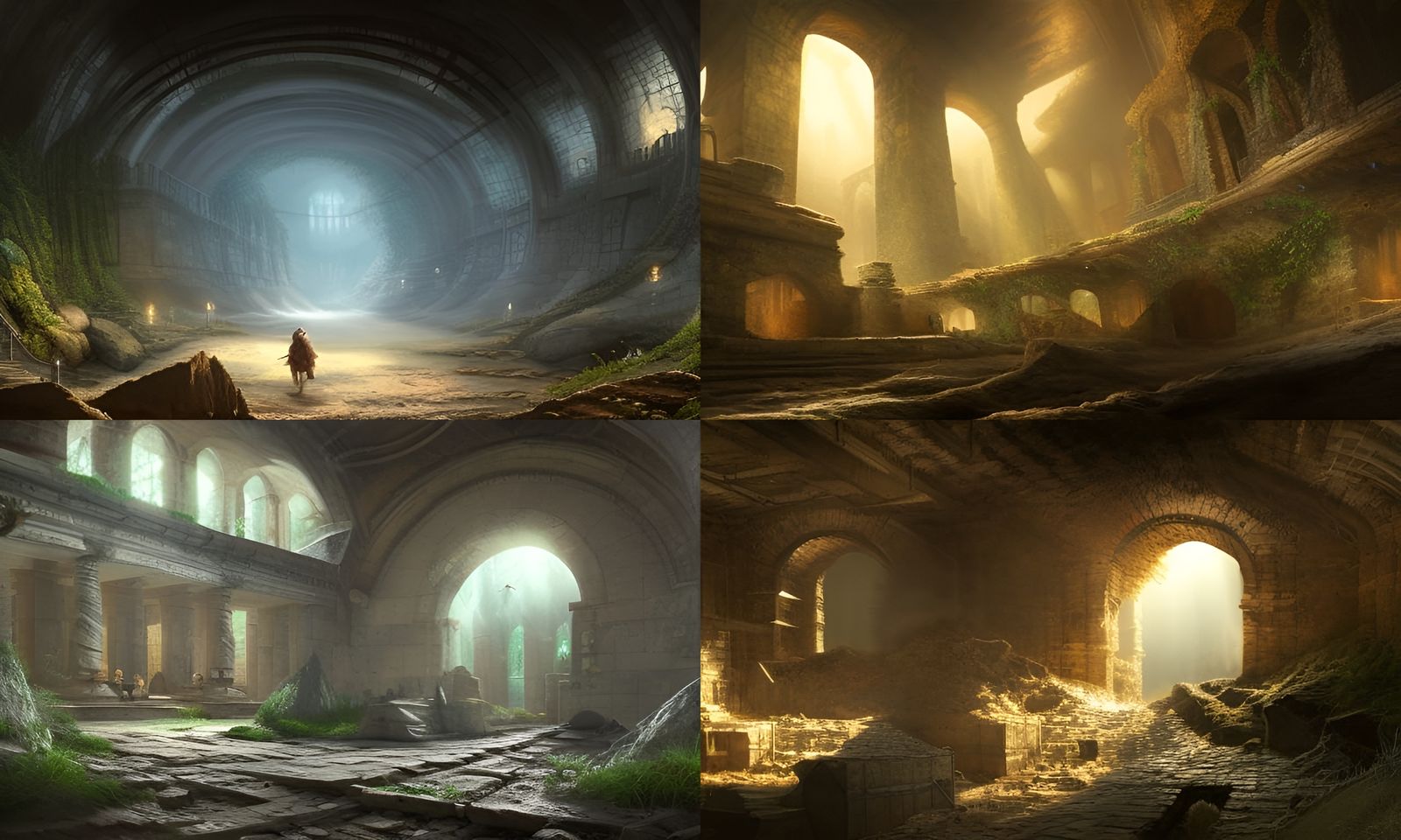 Detailed Underground Ruins Concept Art in 8k