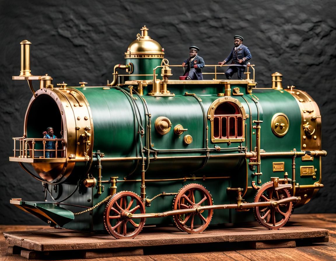 Steampunk Amphibious Vehicle with Victorian Pilot