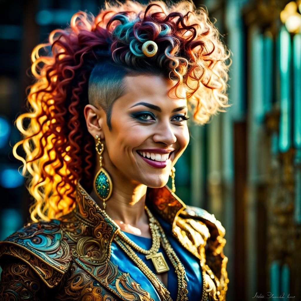 Sassy Billionaire Senator with Electrostatic Mohawk