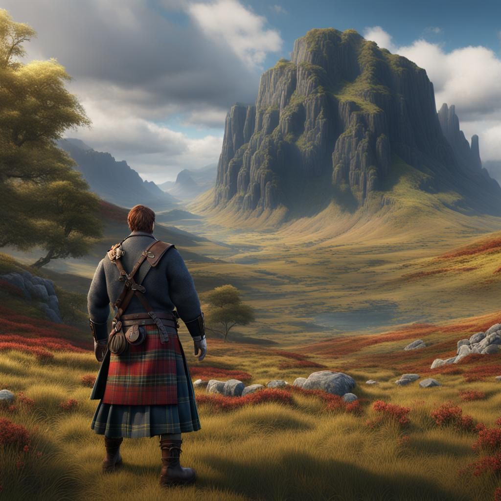 A Scotsman looking upon a barren rock
