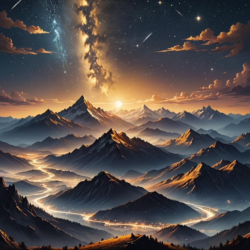 Day and Night Panoramic Landscape Concept Art