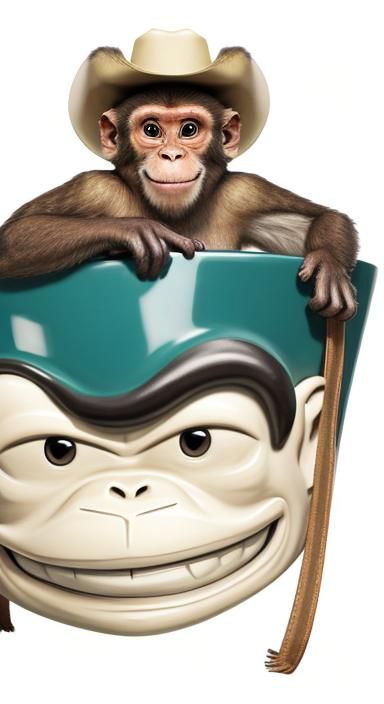Monkey Smiles in Cowboy Hat