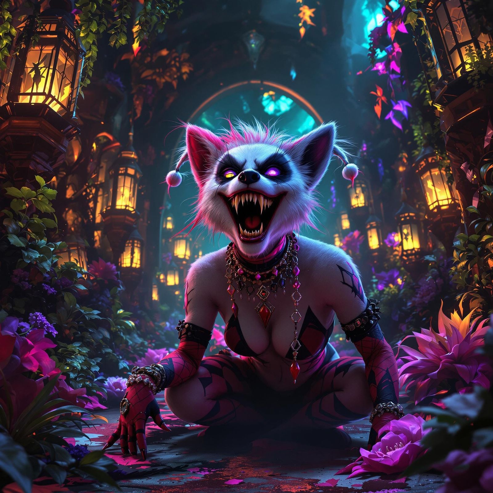 Gothic Dreamscapes Reveal a Maniacal Harley Quinn Werehyena