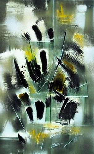 Abstract Fingerprint Smears in Expressionist Style