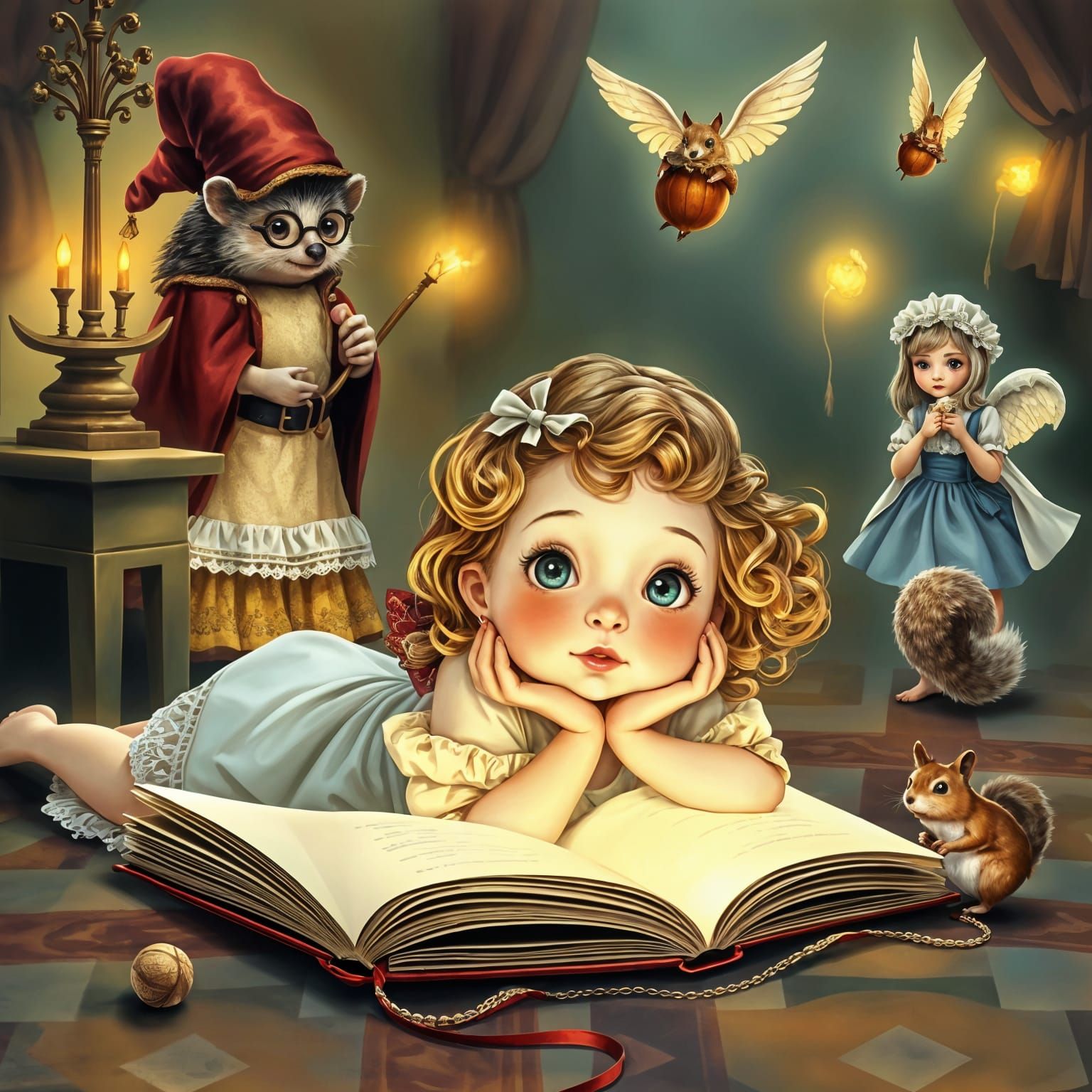 Enchanted Storybook Scene in Victorian Nursery