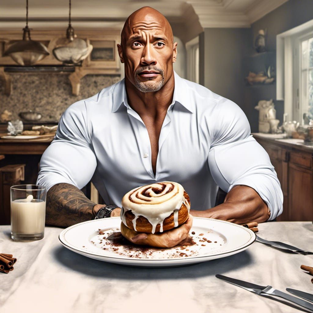 The Rock and the Cinnamon Roll: Digital Painting