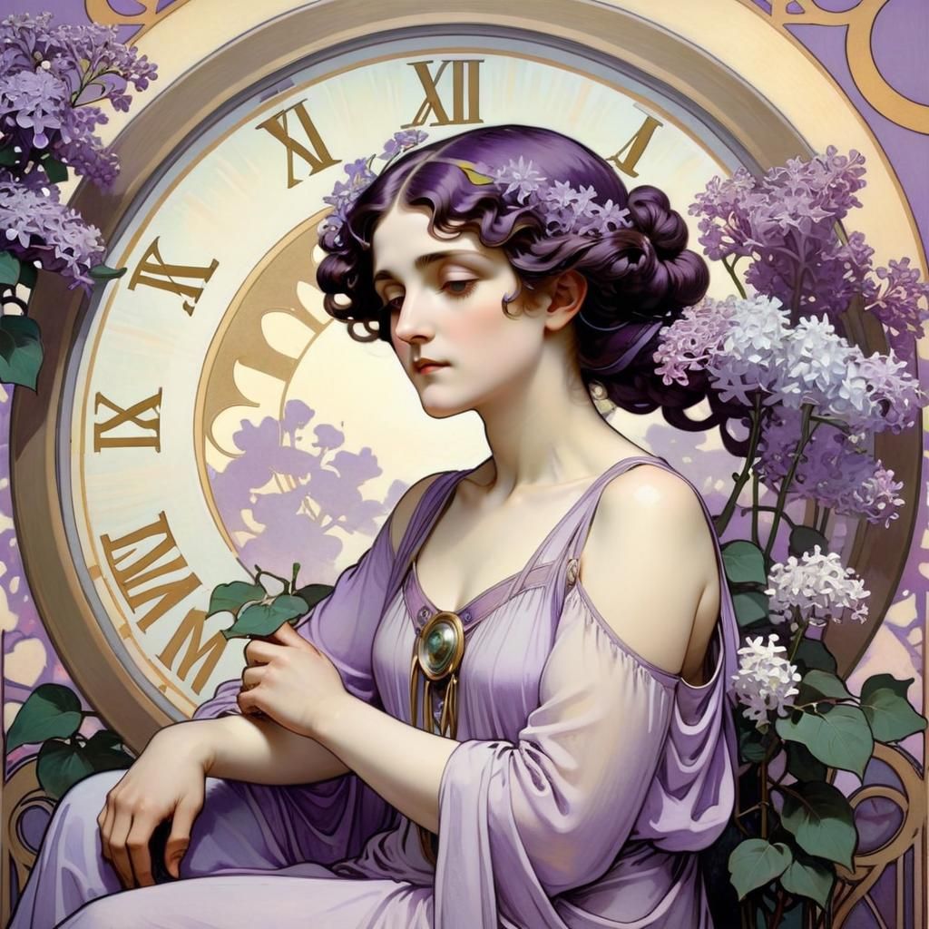 Surrealist Dreamscape Inspired by Proust and Mucha