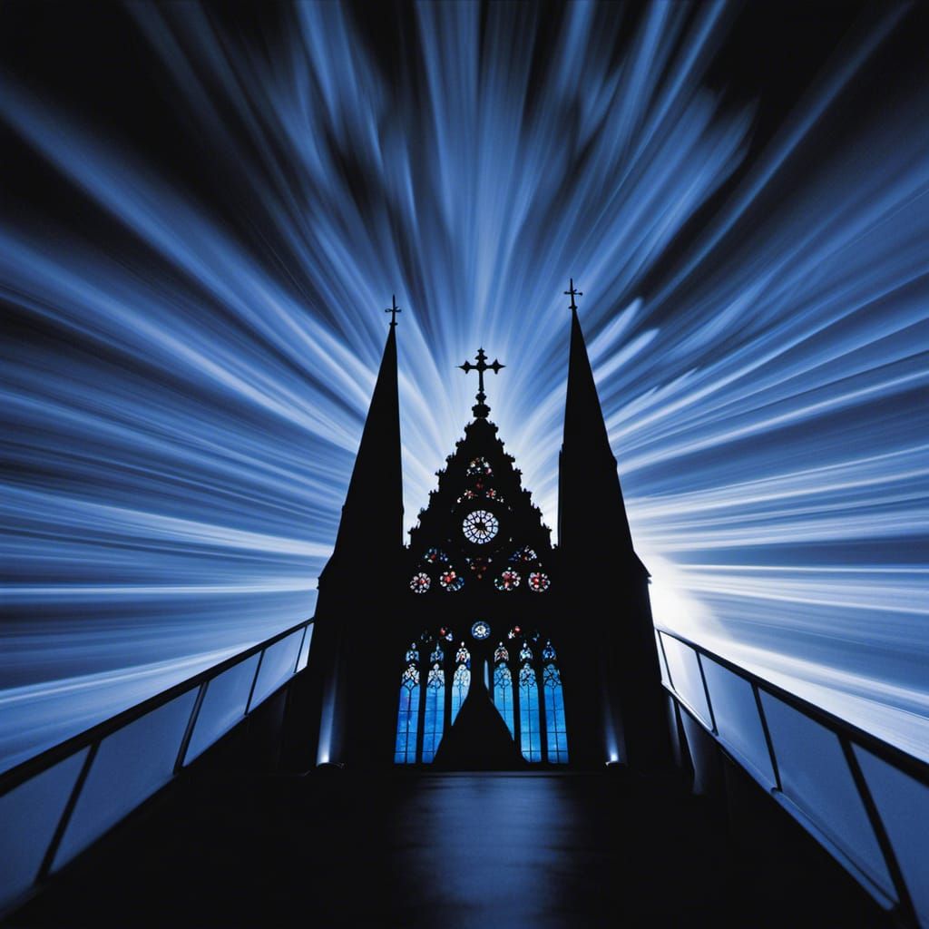 Gothic Church Astrophotography with Roses and Star Trails