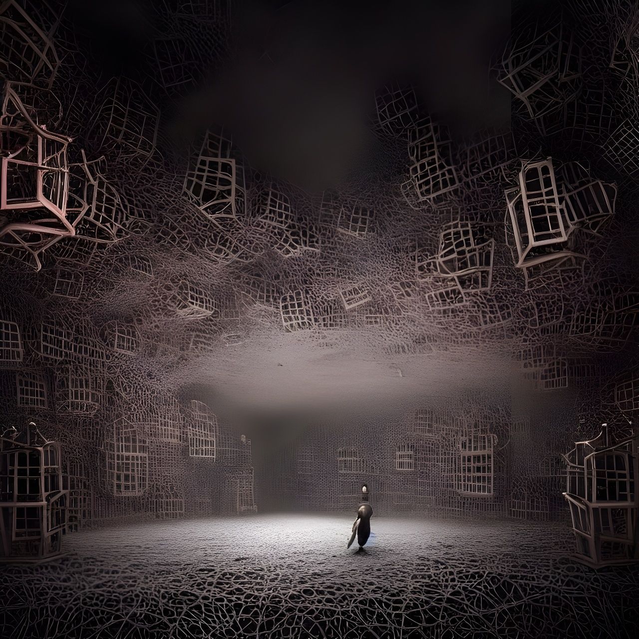 Clusters of Insanity: Abstract Expressive Horror Art