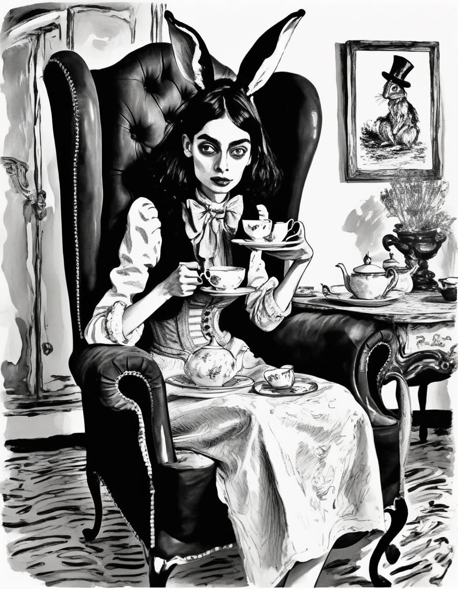 Glamour Model Aditi Mishra Drinking Tea Illustration