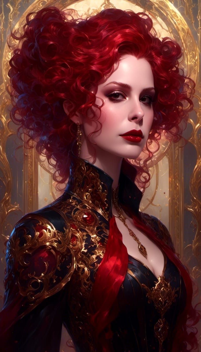 Victorian Vampire Mina Harker Portrait in Hyperrealistic Sty...