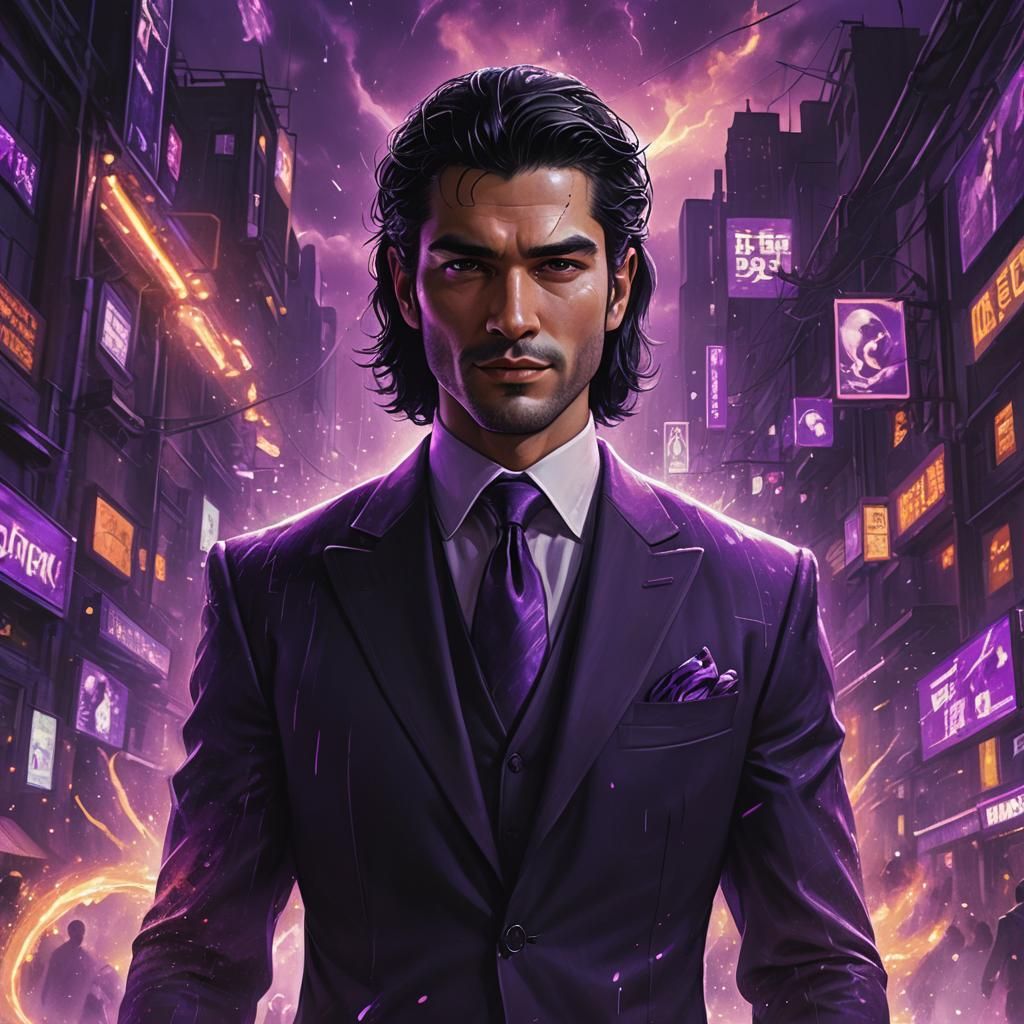 Man in Purple Lights: Fantasy Concept Art