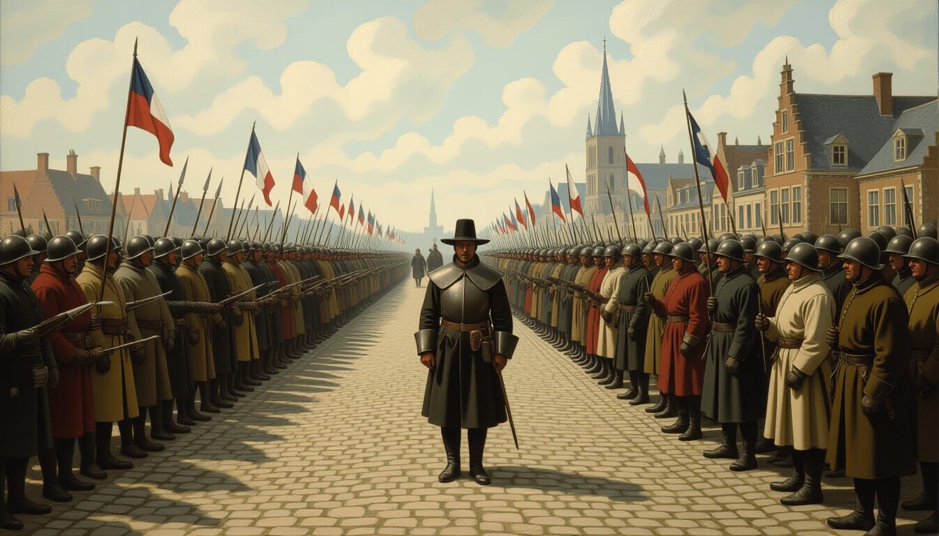 Medieval Mercenaries in Belgium, Ligne Claire Style