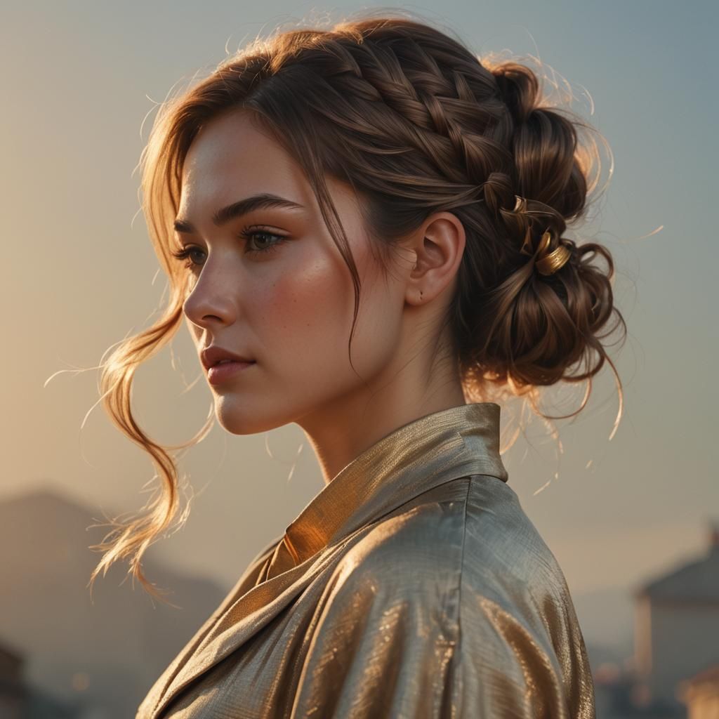 Beautiful Woman Portrait in Photorealistic Style