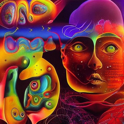 Surreal Androids Share Intelligence in Dream Galaxy