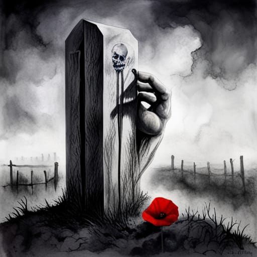 Textured Dead Hand Emerging from Grave