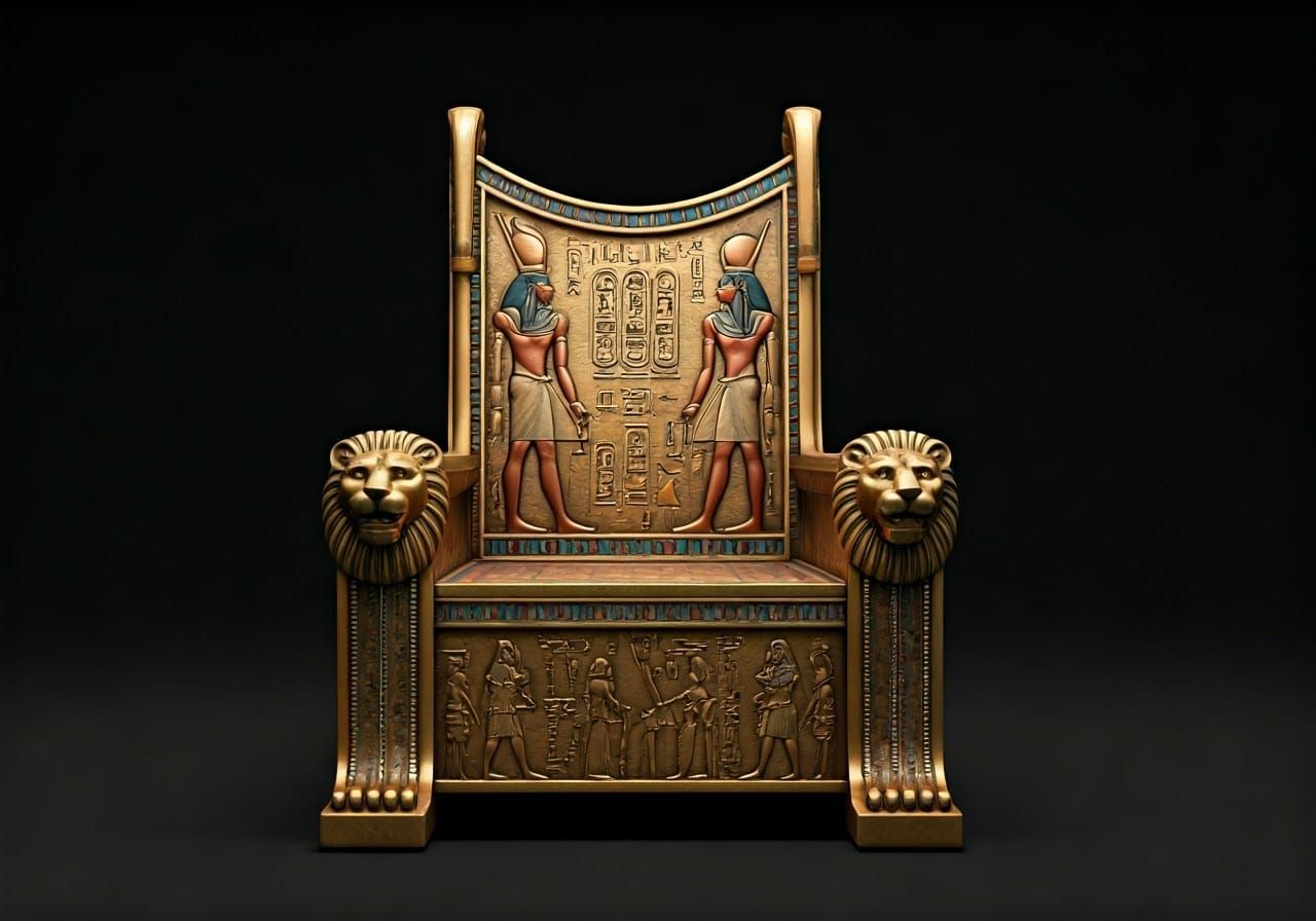 Ancient Egyptian Throne in Golden Splendor